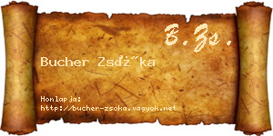 Bucher Zsóka névjegykártya
